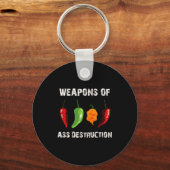 Grappige Peper Chili Hoofd Scy Hete Voedingsmiddel Sleutelhanger (Voorkant)