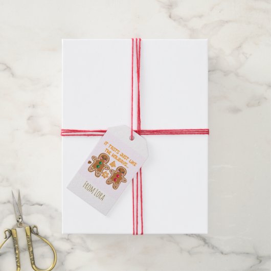 Grappige peperkoek cadeaulabel (Met Touw)