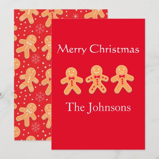 Grappige peperkoek Custom Vrolijk Kerstfeest Feestdagenkaart (Voorkant / Achterkant)