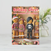 Grappige peperkoek familieportret: 90% attitude feestdagenkaart (Staand voorkant)