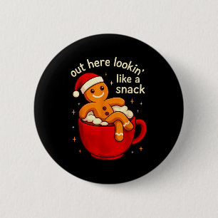Grappige Peperkoek Kerst Snack Koekjes Jongens Peu Ronde Button 5,7 Cm