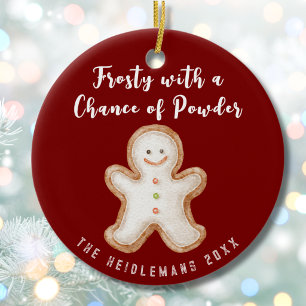 Grappige Peperkoek Lieve Rode Traditionele Kerstmi Keramisch Ornament