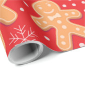 Grappige peperkoek man koekjes patroon   cadeaupapier (Rol Hoek)