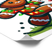 Grappige peperkoek man pyjama en Pjs Kerst Xmas Poster (Hoek)