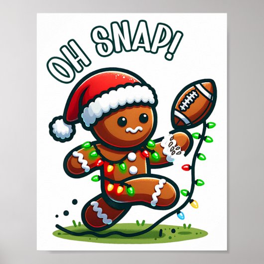 Grappige peperkoek man pyjama en Pjs Kerst Xmas Poster (Voorkant)