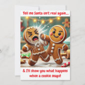 Grappige peperkoek man Ruzie over Sinterklaas Feestdagenkaart (Voorkant)