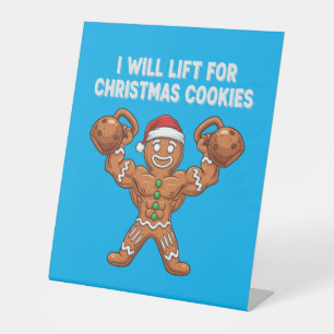 Grappige peperkoek man tillen Kerstkoekjes Reclamebord Met Voetstuk