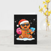 Grappige Peperkoek Zes Zeven 67 Ijs Drip Kerstmis Kaart (Gele Bloem)