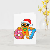 Grappige Peperkoek Zes Zeven 67 Ijs Drip Kerstmis Kaart (Gele Bloem)