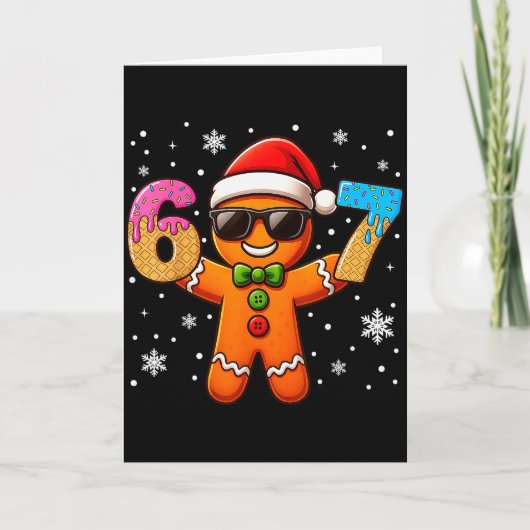 Grappige Peperkoek Zes Zeven 67 Ijs Drip Kerstmis Kaart (Voorkant)