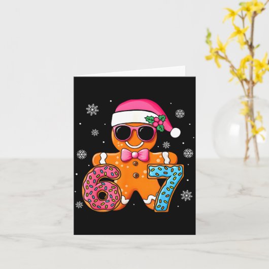 Grappige Peperkoek Zes Zeven 67 Ijs Drip Kerstmis Kaart (Gele Bloem)
