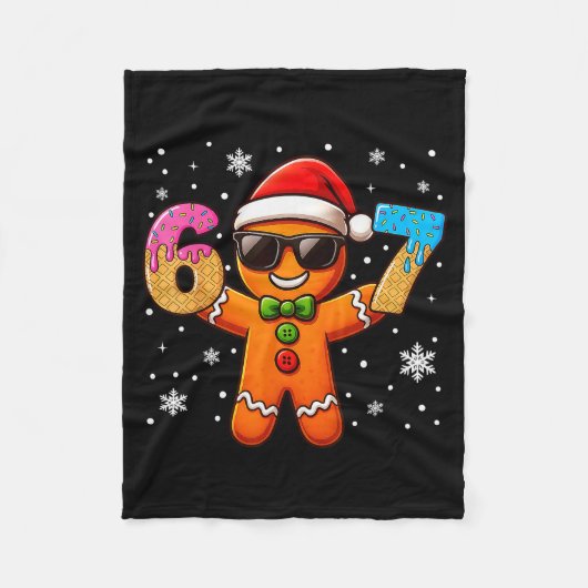 Grappige Peperkoek Zes Zeven 67 IJsdruppel Kerstmi Fleece Deken (Voorkant)