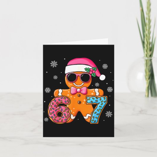Grappige Peperkoek Zes Zeven 67 IJsdruppel Kerstmi Kaart (Voorkant)