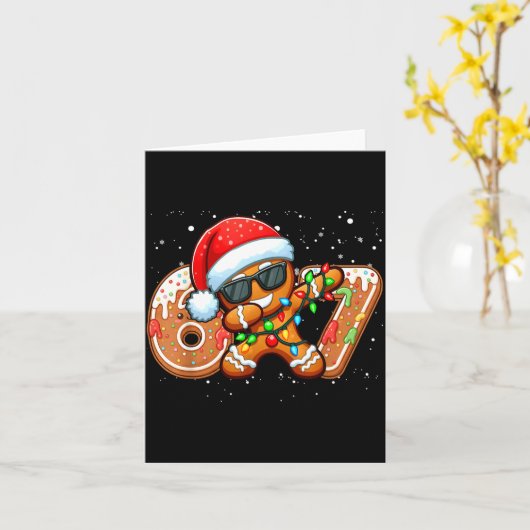 Grappige Peperkoek Zes Zeven 67 IJsdruppel Kerstmi Kaart (Gele Bloem)