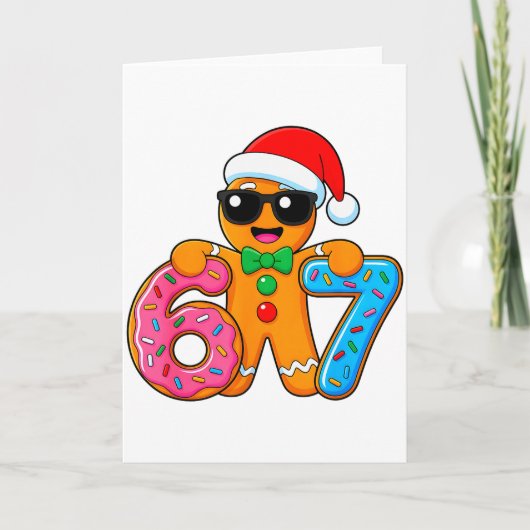 Grappige Peperkoek Zes Zeven 67 IJsdruppel Kerstmi Kaart (Voorkant)