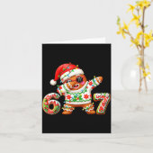 Grappige Peperkoek Zes Zeven 67 IJsdruppel Kerstmi Kaart (Gele Bloem)