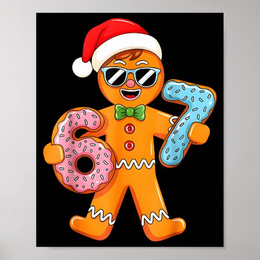 Grappige Peperkoek Zes Zeven 67 IJsdruppel Kerstmi Poster (Voorkant)