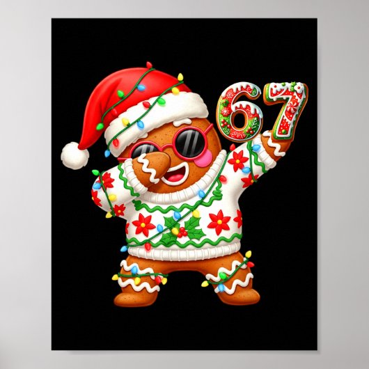 Grappige Peperkoek Zes Zeven 67 IJsdruppel Kerstmi Poster (Voorkant)