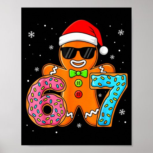 Grappige Peperkoek Zes Zeven 67 IJsdruppel Kerstmi Poster (Voorkant)