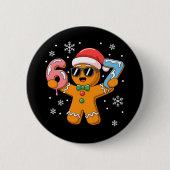 Grappige Peperkoek Zes Zeven 67 IJsdruppel Kerstmi Ronde Button 5,7 Cm (Voorkant)