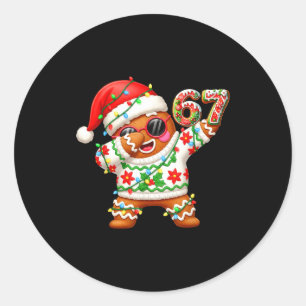 Grappige Peperkoek Zes Zeven 67 IJsdruppel Kerstmi Ronde Sticker