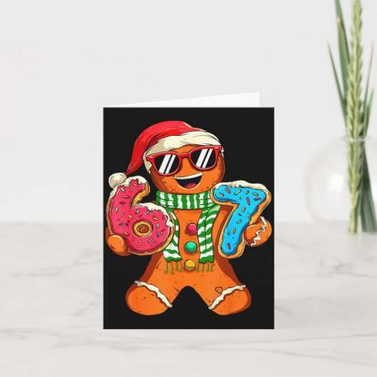 Grappige Peperkoek Zes Zeven 67 Meme Ijs Kerstmis Kaart (Voorkant)