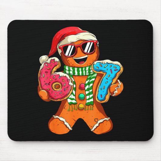 Grappige Peperkoek Zes Zeven 67 Meme Ijs Kerstmis Muismat (Voorkant)
