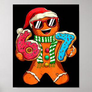 Grappige Peperkoek Zes Zeven 67 Meme Ijs Kerstmis Poster