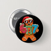 Grappige Peperkoek Zes Zeven 67 Meme Ijs Kerstmis Ronde Button 5,7 Cm (Voorkant /achterkant)