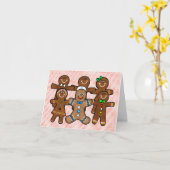 Grappige peperkoekmannen/vrouwen Chrismukkah kaart (Gele Bloem)