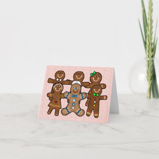 Grappige peperkoekmannen/vrouwen Chrismukkah kaart (Voorkant)