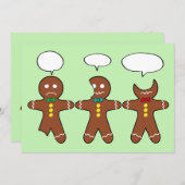 Grappige peperkoekmannetjes Cookies Voer uw tekst  Feestdagenkaart (Voorkant / Achterkant)