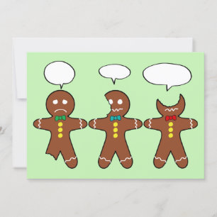 Grappige peperkoekmannetjes Cookies Voer uw tekst  Feestdagenkaart
