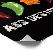 Grappige Pepper Chili Head Spicy Hot Foods Poster (Hoek)