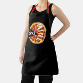 Grappige pepperoni pizza leuke foodie rood zwart schort (Insitu)