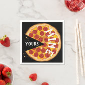 Grappige pepperoni pizza schattig citaat rood zwar servet (Insitu)