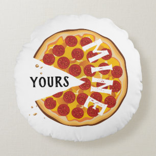 Grappige pepperoni pizza schattig rood geel rond kussen