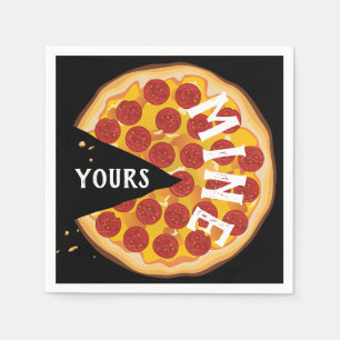 Grappige pepperoni pizza schattige quote rood zwar servet