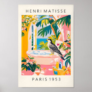 Grappige Peregrine Falcon Art, Bloemen Badkamer Pr Poster