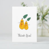 Grappige peren bedankkaart (Staand voorkant)