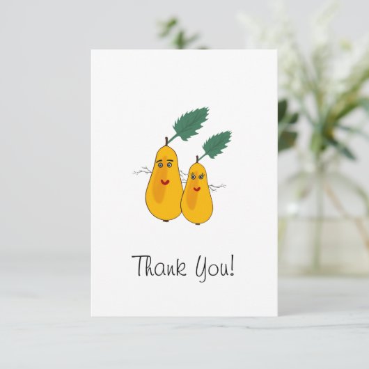 Grappige peren bedankkaart (Staand voorkant)