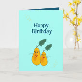 Grappige peren kaart (Gele Bloem)