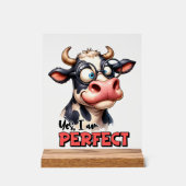 Grappige perfecte koe rod art acryl bord (Voorkant)
