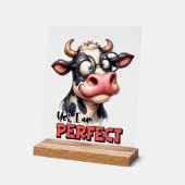 Grappige perfecte koe rod art acryl bord (Hoek)