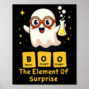 Grappige Periodic Table Chemistry Ghost Nerd Boo H Poster