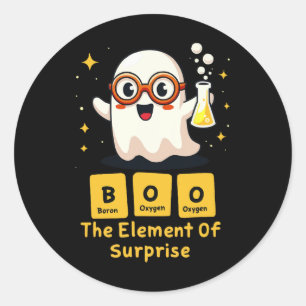 Grappige Periodic Table Chemistry Ghost Nerd Boo H Ronde Sticker