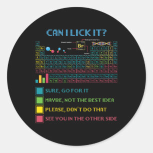 Grappige periodiek systeem wetenschap Kan ik het o Ronde Sticker