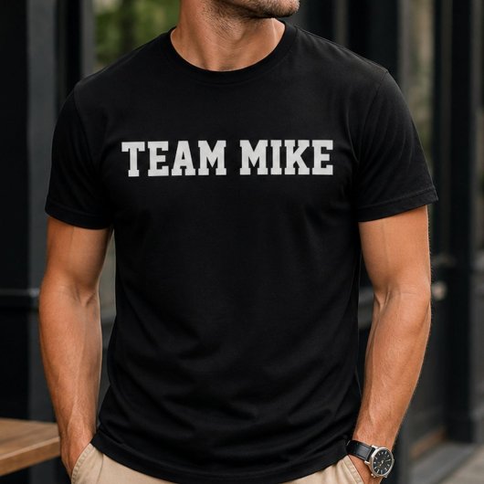 Grappige Persoonlijke Aangepaste Team Mike Verjaar T-shirt