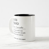 Grappige Persoonlijke Admin Wizard Definitie Tweekleurige Koffiemok (Voorkant links)