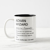 Grappige Persoonlijke Admin Wizard Definitie Tweekleurige Koffiemok (Links)